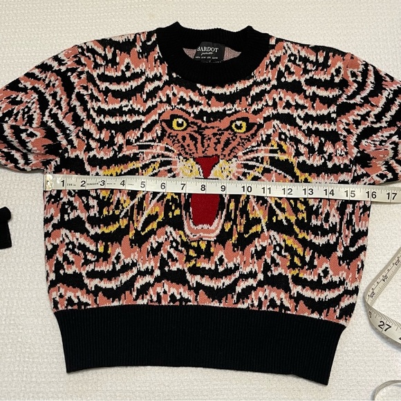Bardot Jr. Roar Intarsia Contrast Trim Sweater Size 16 - Picture 8 of 10